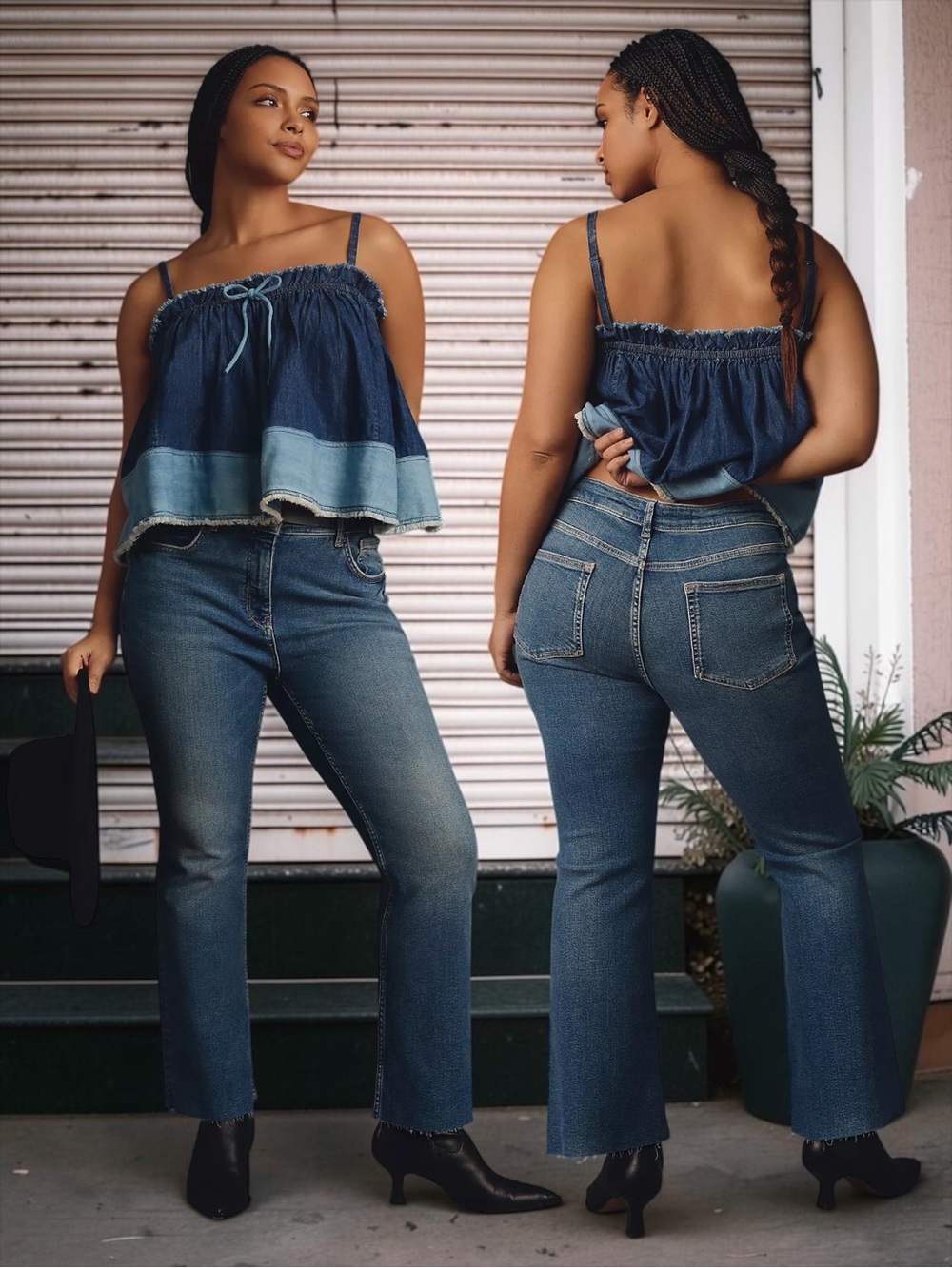 Anthropologie Pilcro Plus The Yaya Mid-Rise Crop Jeans (Color-Wuthering) 32